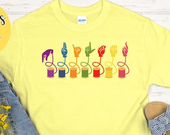 Camiseta ASL Quilter, camiseta acolchada, camiseta quilters sordos, camisa acolchada, camiseta quilters, camisa acolchada para mujer, camiseta de lenguaje de señas de edredón