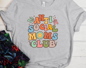 Camiseta de mamá, camisa del Día de la Madre, camisa de mamá sátira, camiseta de mamá hippie, camiseta de moda, camisa del club de mamás antisociales, camiseta de mamá divertida