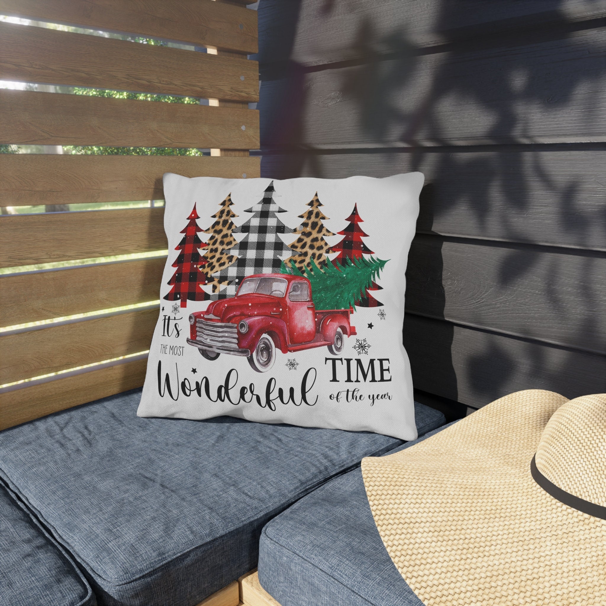 Outdoor Christmas Pillows Etsy