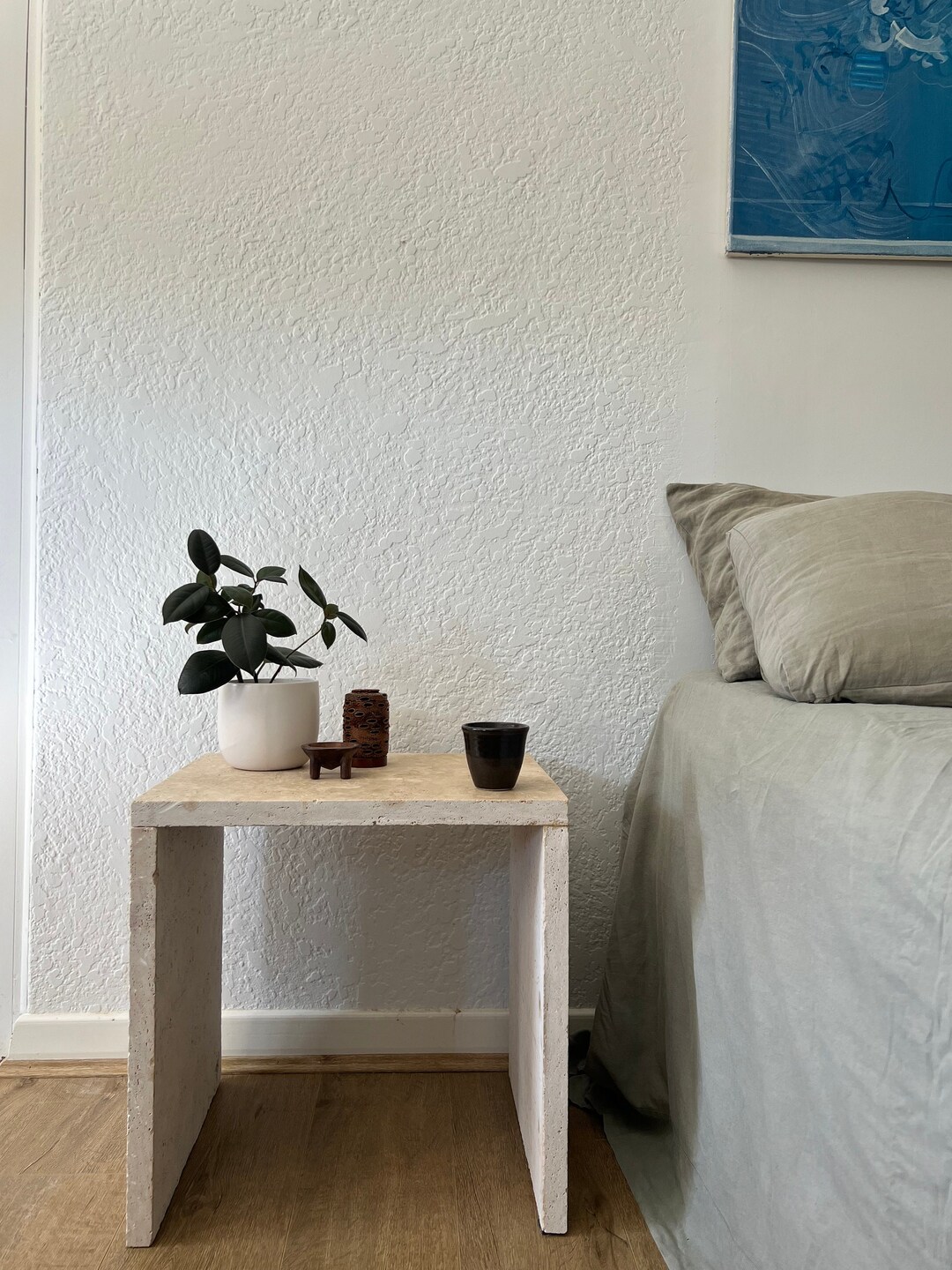 Travertine Bedside Table Etsy Australia