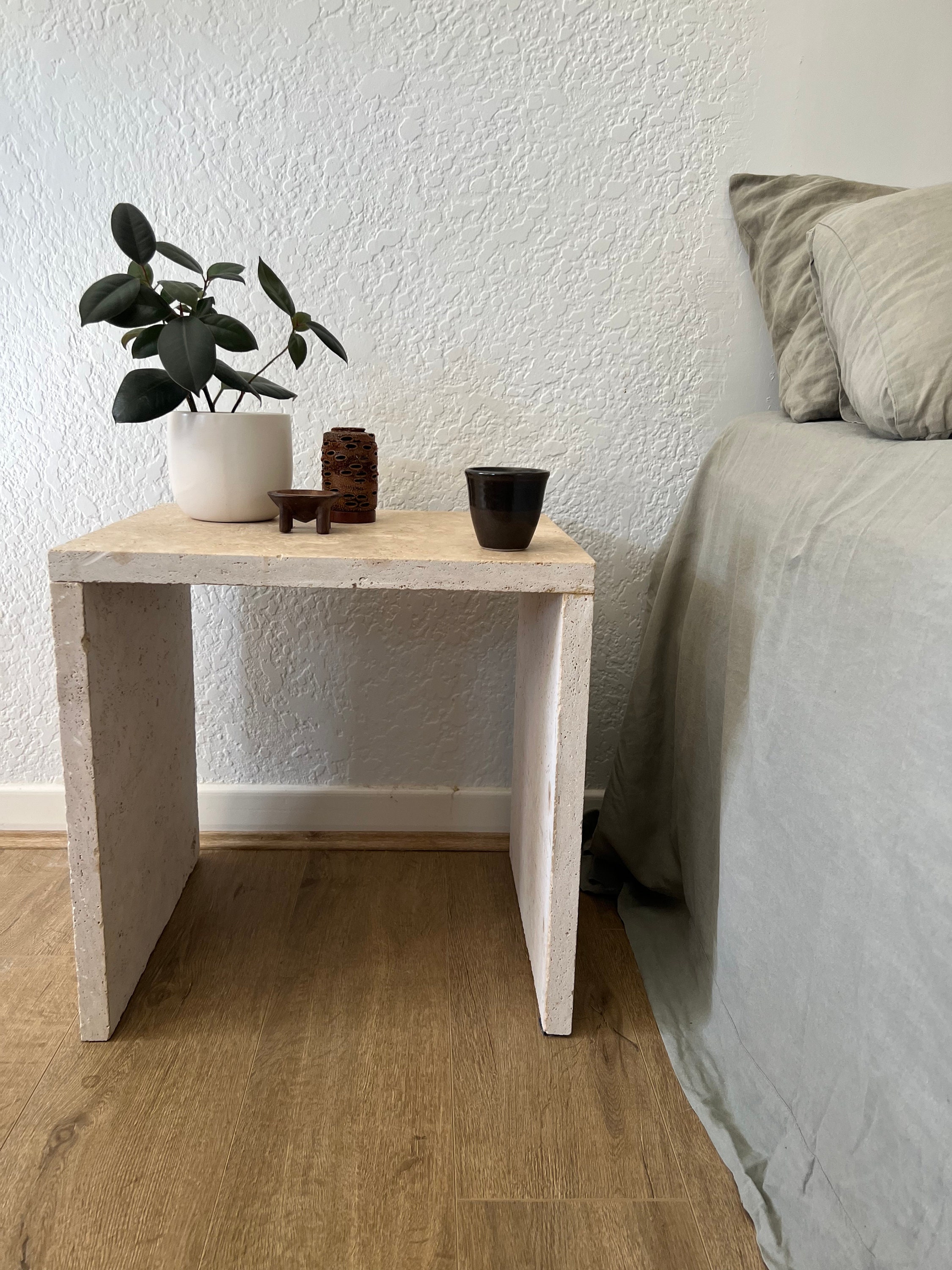 Travertine Bedside Table Etsy Australia