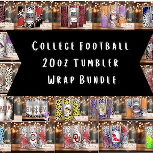 College Football 20oz Tumbler Wrap Bundle