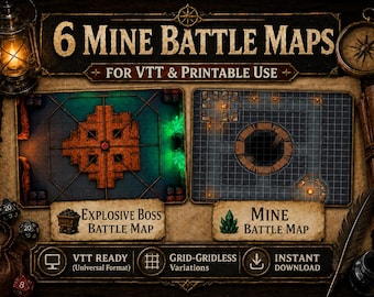 Goblin Mines Map Bundle for VTT and Print - D&D