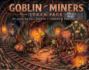 Goblin Miner Tokens for DnD, Pathfinder, Roll20 & Foundry VTT