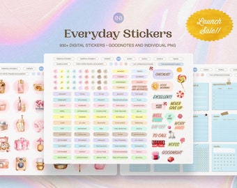GoodNotes Digital Stickers for Everyday Use Aesthetic Stickers iPad Digital Planner Stickers PNG Pre-crop Daily Stickers