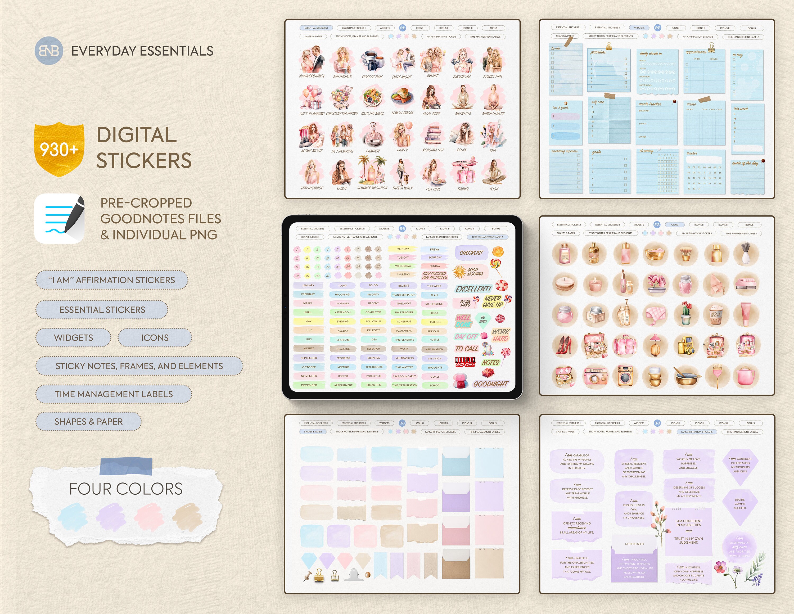 Everyday Life Digital Stickers for Goodnotes Daily Planner Stickers ...