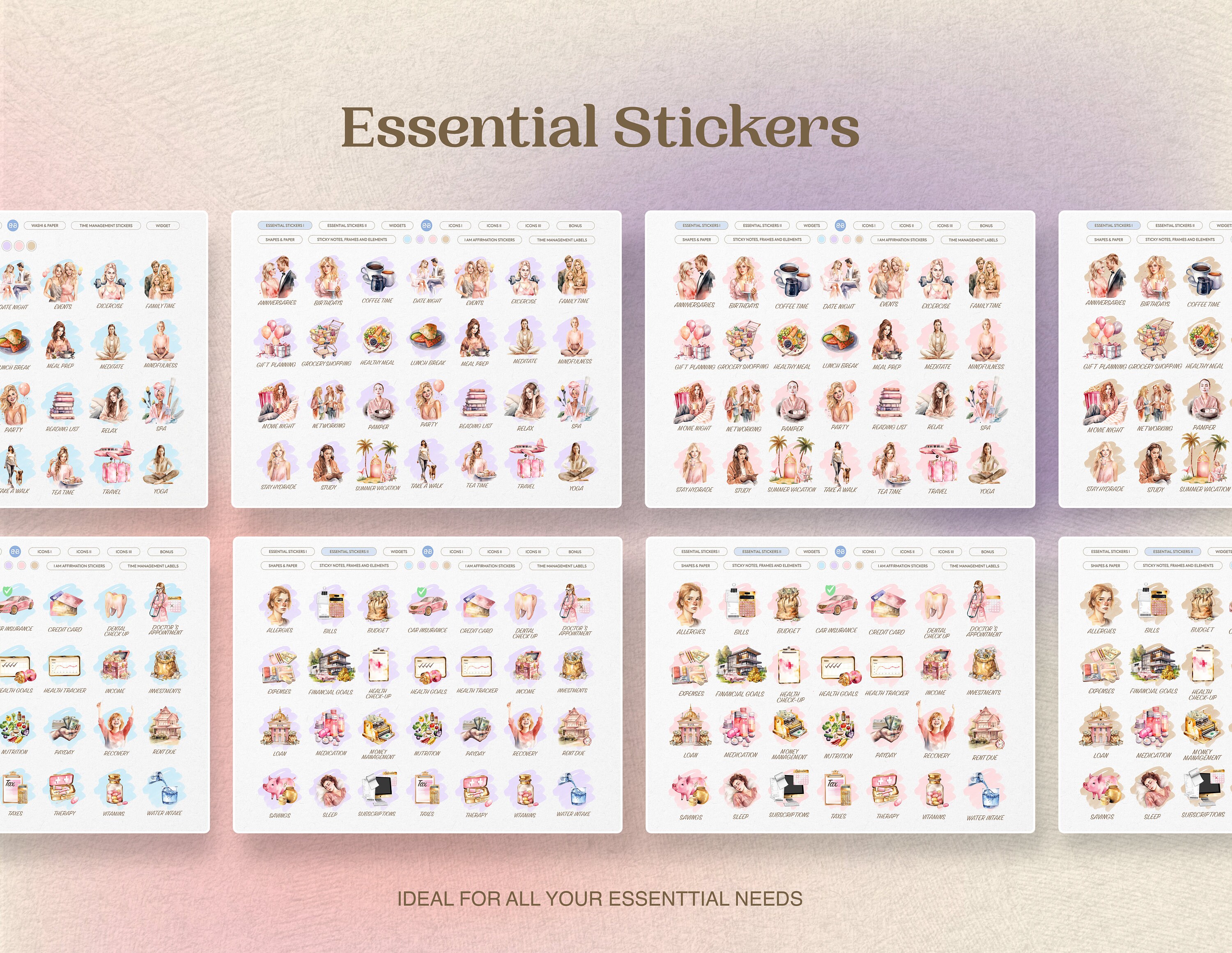 Everyday Life Digital Stickers for Goodnotes Daily Planner Stickers ...