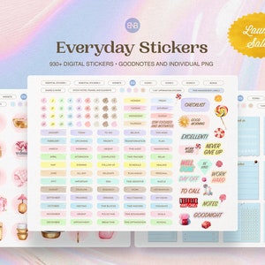 Everyday Life Digital Stickers for Goodnotes Daily Planner Stickers Aesthetic Digital Journal Stickers Pre-cropped PNG iPad Stickers