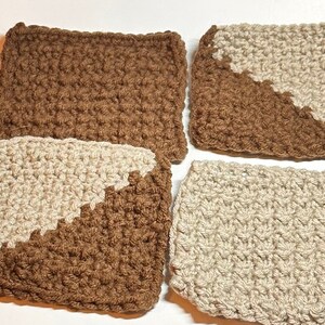 Set of 4 handmade crochet square coasters