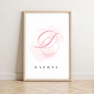 Póster de monograma imprimible: idea de regalo única para parejas o nuevos padres / Póster inicial de caligrafía digital personalizado / Póster de nacimiento