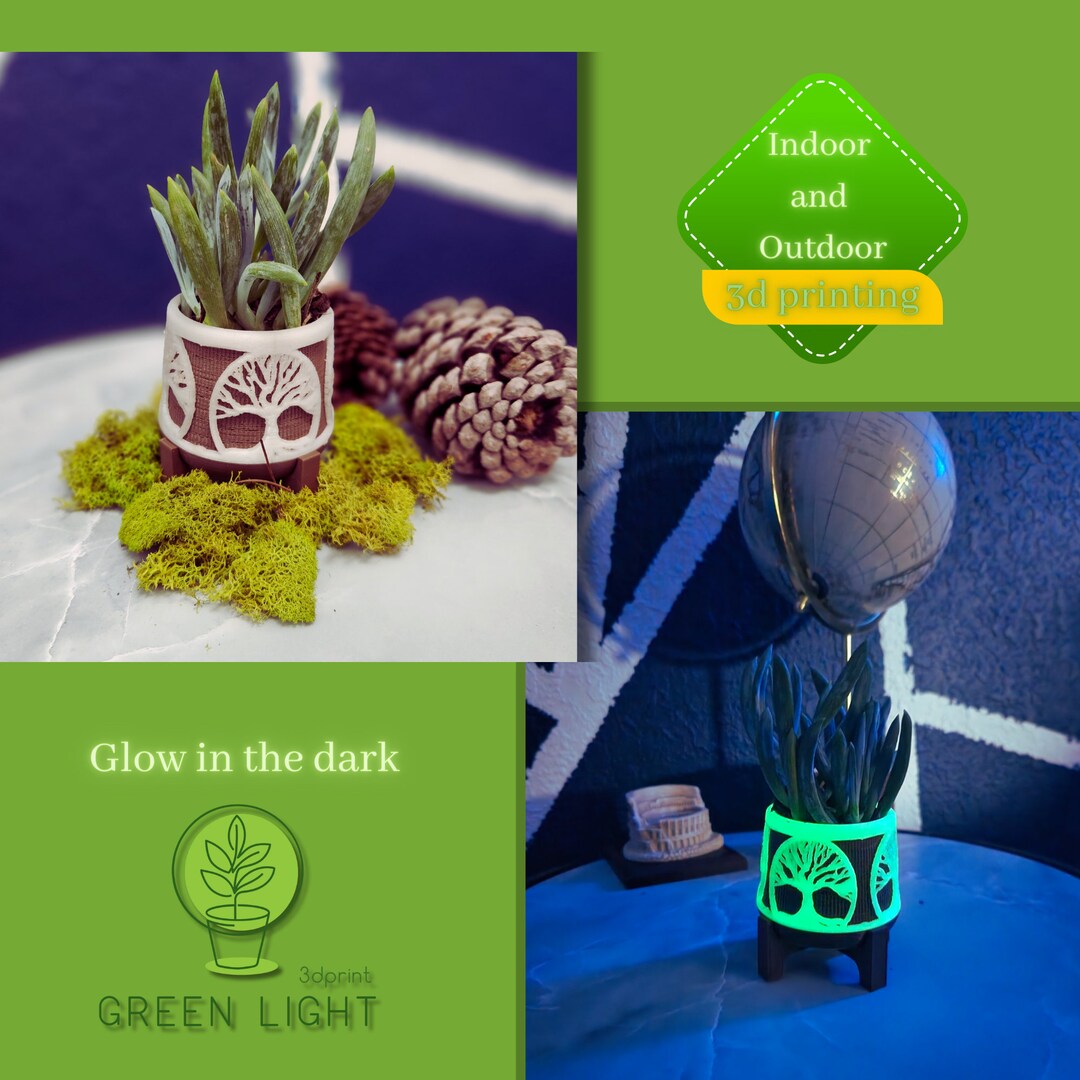 Tree of Life 3D Printed Fluorescent Mini Planter for Small - Etsy