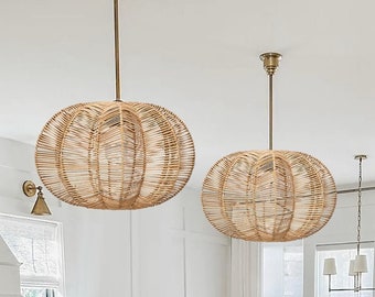 Rotan hanglamp stervorm. Handgeweven van hoogwaardig rotan. 3 maten beschikbaar. Kust. Scandinavisch. Boho-chic. Resortretraitestijl