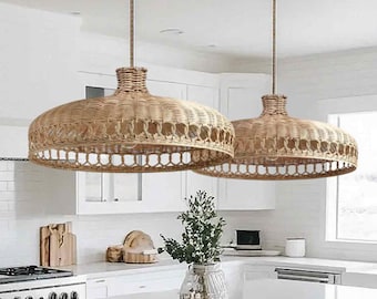 Nalia Rattan Hängeleuchte Boho Decor. Schlafzimmer Wohnzimmer Küche