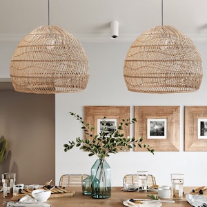 Etsy rattan pendant light hot sale