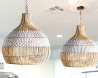 High Quality Rattan Pendant Light. Handwoven Wicker Lampshade. Rattan Lampshade. Bamboo Rattan Pendant Light. Boho. Coastal. Scandi. Retro
