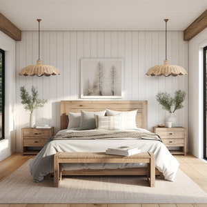 Fecilia Premium Handwoven Rattan Pendant Light for Bedroom, Living Room, Kitchen Island. Farmhouse, Rustic Boho, Coastal Luxe Home Decor image 3
