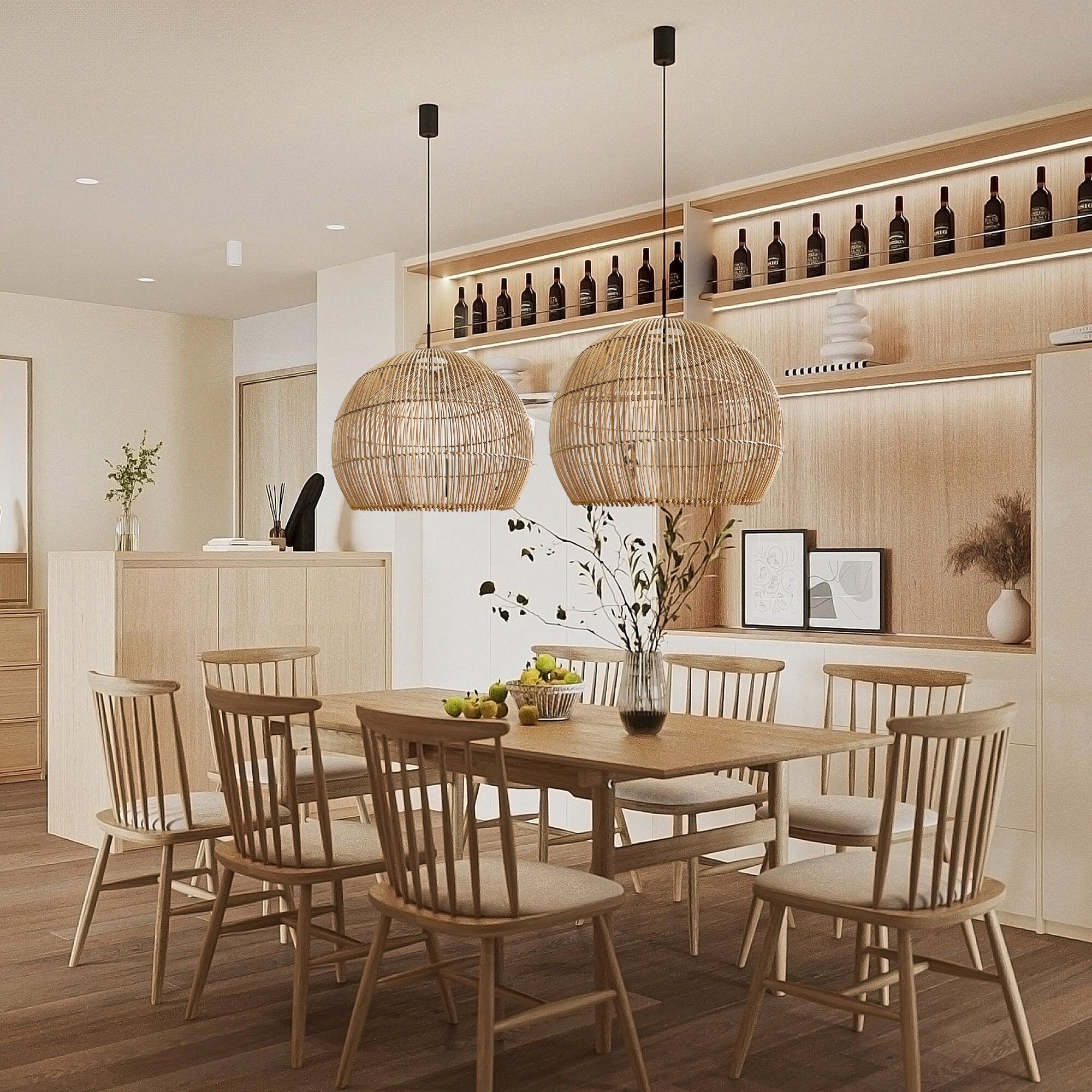 Mila Rattan Pendant Light. High Quality Interior Lighting. Coastal ...