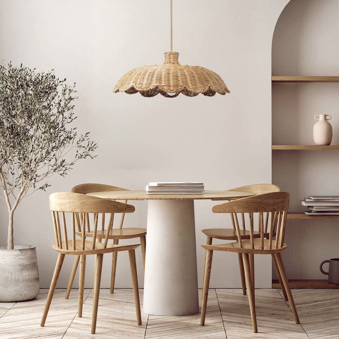 Fecilia Premium Handwoven Rattan Pendant Light for Bedroom, Living Room ...