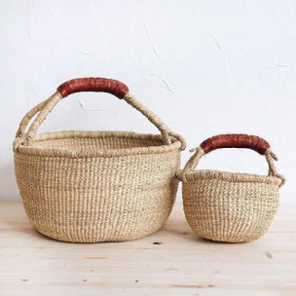 Handwoven Bolga Basket. Picnic Basket. Handmade Bolga Seagrass Organizer. Eco Friendly Picnic Basket. Handmade Picnic Basket. High Quality