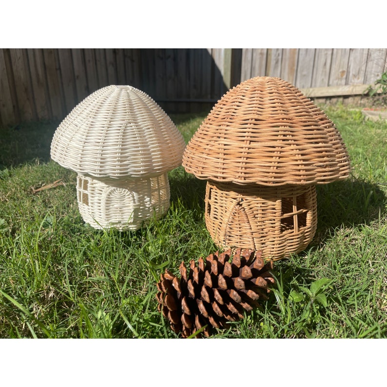 Rattan Mushroom Doll House. Wicker Play House. Rattan Ornament. Home