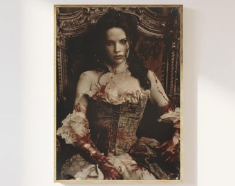 Evil Countess Bathory Vintage Art Poster: Gothic Occult Decor