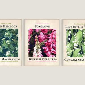 The Poison Garden Art Prints - Flower Market Wall Bundle, Printable Wall Art, Flower Market Print, Poisonous Plant Prints