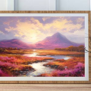 Highland Heather Art Print - Zeitgenössisch, Figurativ, Highlands, Heide, Schottland, Kunstwerk