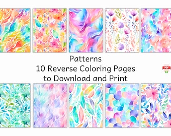 Reverse Coloring Book for Adults children teens Instant Digi - Inspire  Uplift