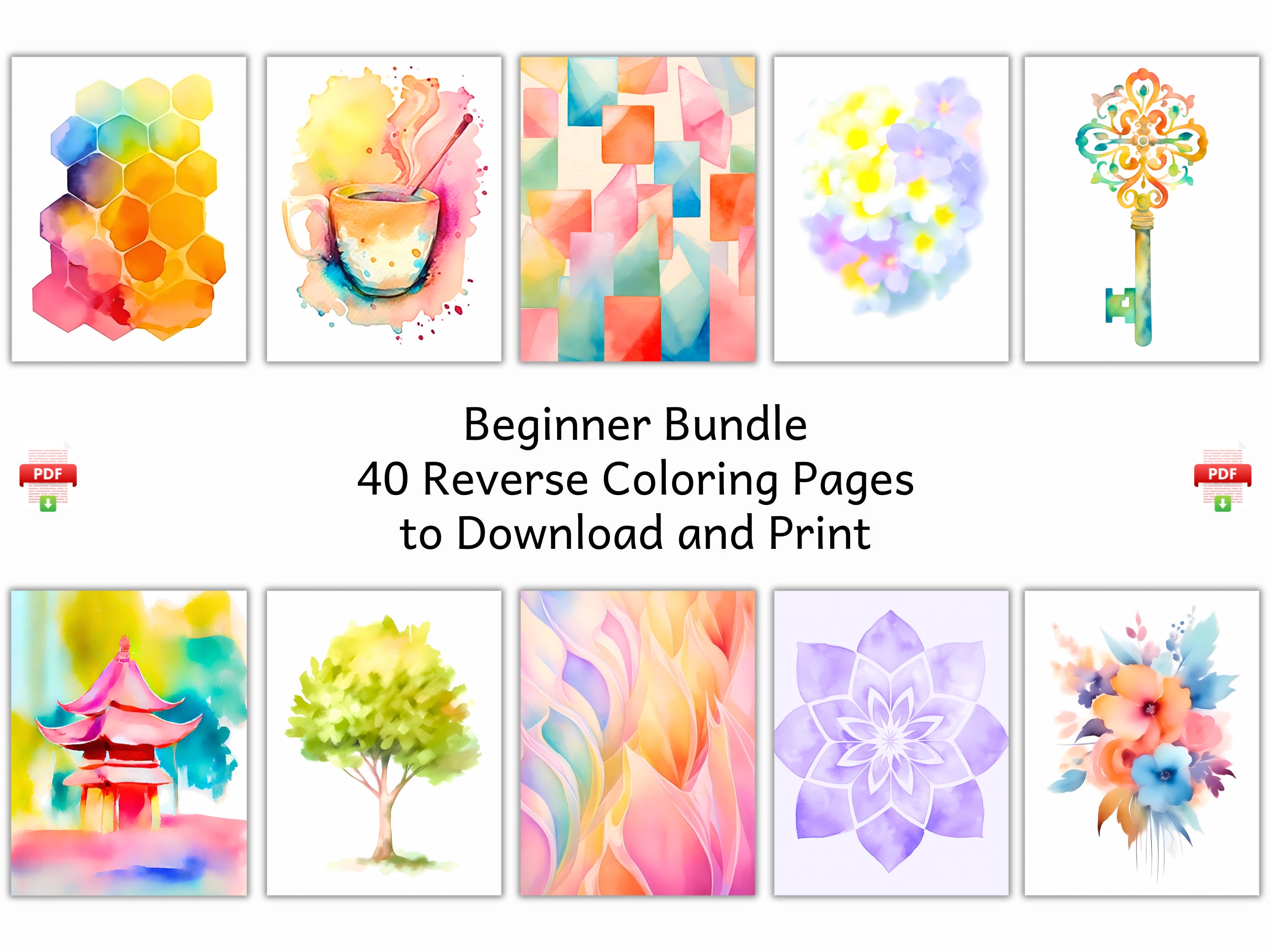Reverse Coloring Book For Adults: just Draw the Lines on Watercolor Art and  Relax, Fun and Unique Way to Unleash Your Creativity: nidor, afolkir:  9798377947844: : Books