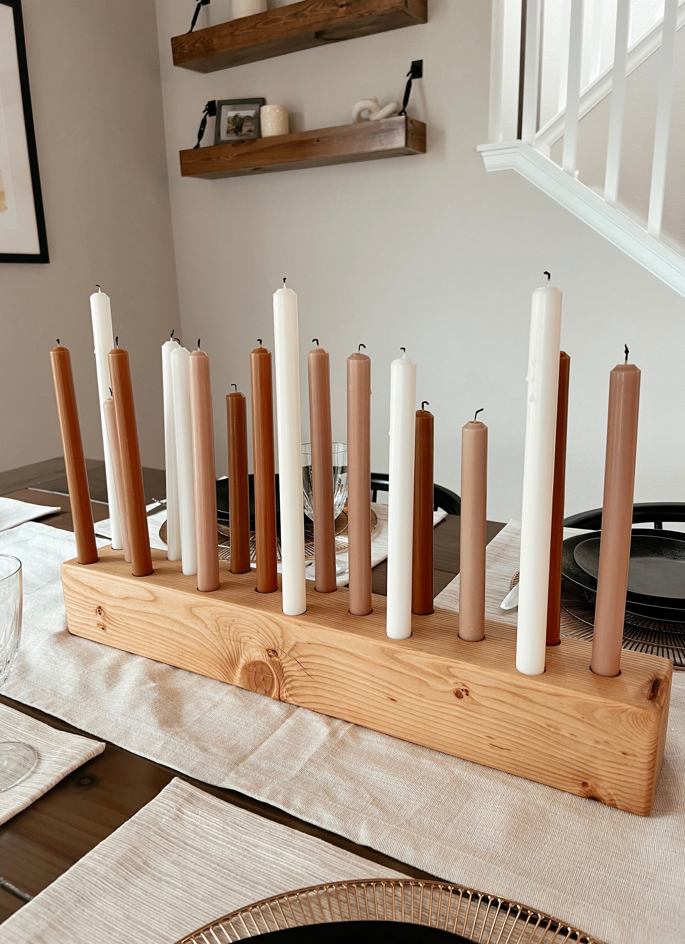 Wooden Candle Holder / Large Candle Base / Taper Candle Holder Etsy