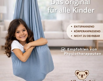 Alles Knüt- Schaukeltuch - Therapieschaukel 90x150cm inkl. Deckenbefestigung (Beton, Holz)