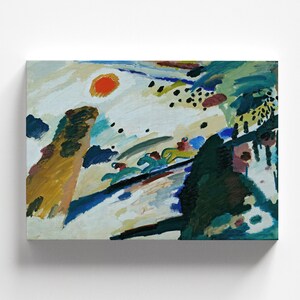 Paesaggio romantico di Wassily Kandinsky 1911 / Stampa artistica astratta (B4831)