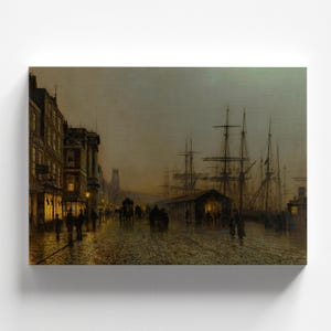 Saturday Night, on the Clyde at Glasgow by John Atkinson Grimshaw | Victorian Art Print (B4135)