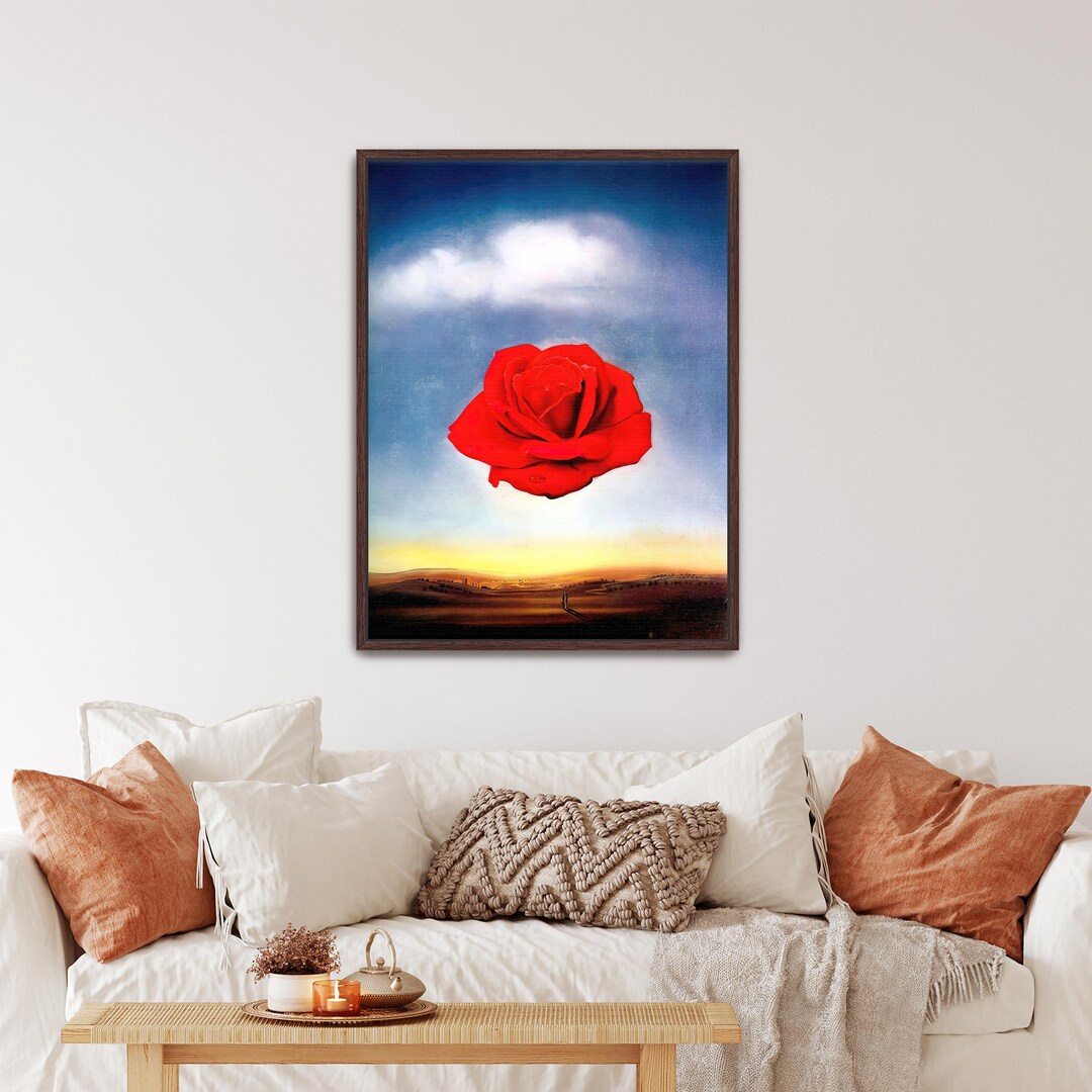Meditative Rose by Salvador Dali | Surreal Red Rose Canvas Wall