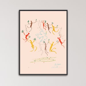 De Jeugdcirkel (La Ronde de la Jeunesse) van Pablo Picasso Posterprint | Groepskunst, Green Leaf Dance Kunst (B8341)