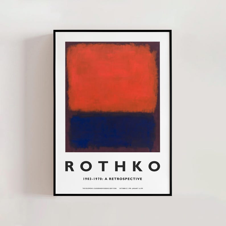 Mark Rothko A Retrospective Poster, Vintage Abstract Modern Art, Color ...