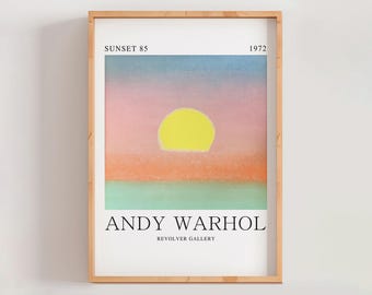 Andy Warhol Sunset Poster Print, Famous Art Print, Living Room Bedroom Home Wall Decor, Modern Gallery Wall Home Decor (A0190)