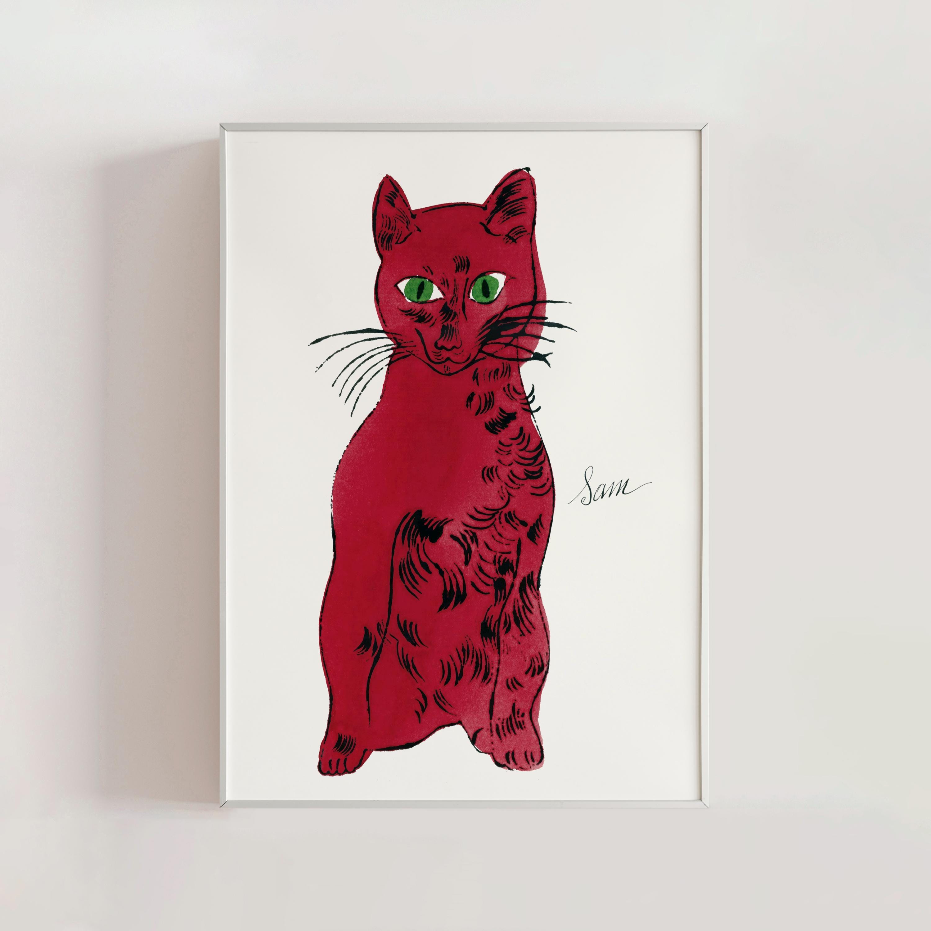 Andy Warhol Cat Name Sam Poster Print, Animal Art, Warhol Cat Art