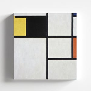 Tableau (Yellow, Black, Blue, Red, and Grey) by Piet Mondrian 1929 | Abstract Art Print (D0569)