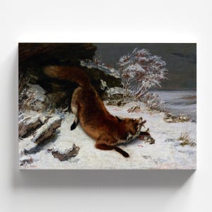Fox in the Snow by Gustave Courbet 1860 | Realism Art Print (D1190)
