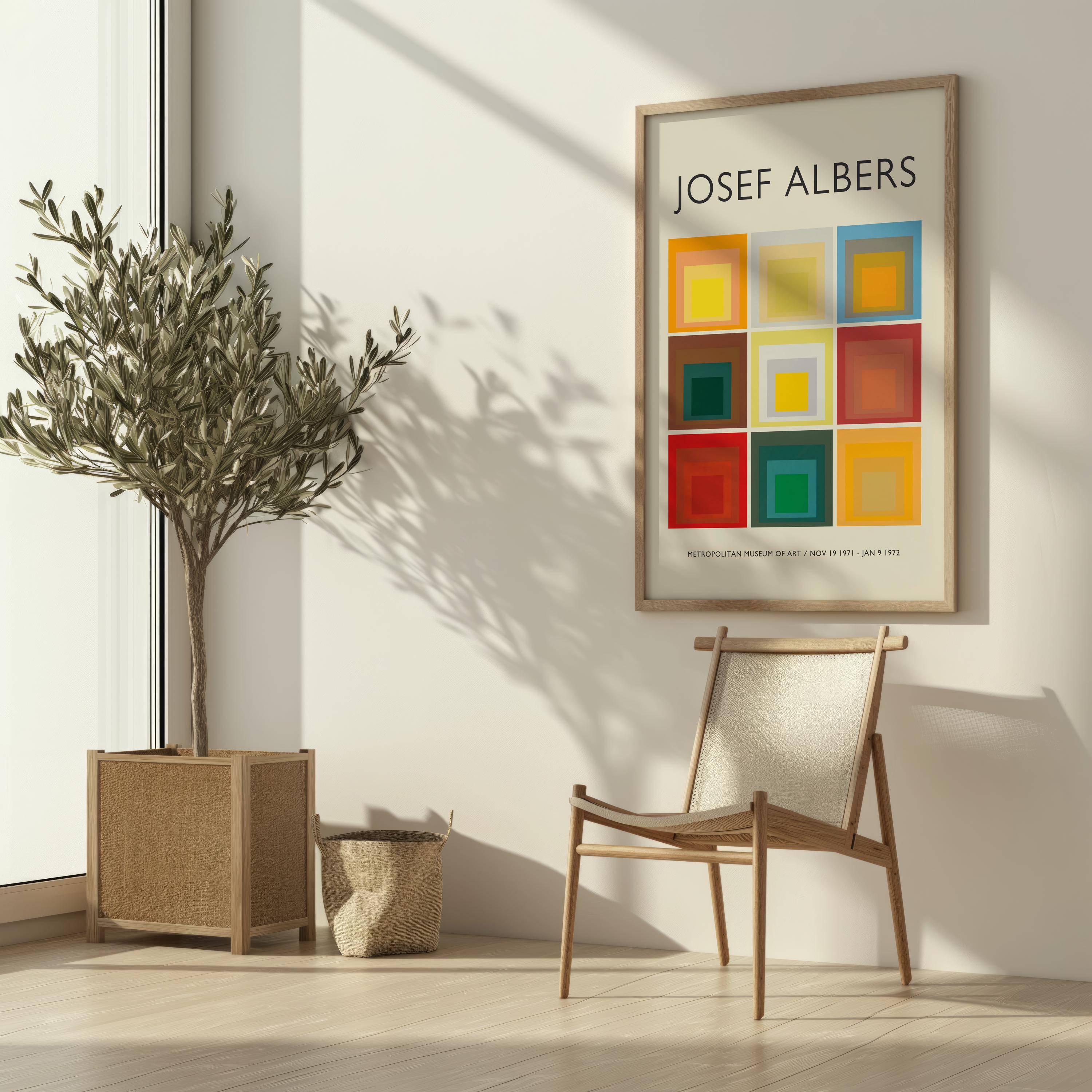 Josef Albers Homage to the Square Collage, Geometric Abstract Mid