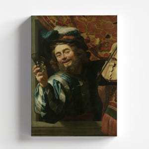 The Merry Fiddler by Gerard van Honthorst 1623 | Baroque Art Print (D1099)