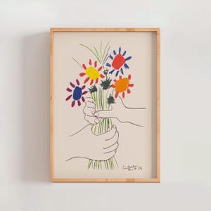 Ramo de paz (Bouquet de la Paix) de Pablo Picasso 1980 / Impresión de arte moderno (B8350)