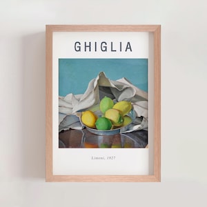 Oscar Ghiglia Limoni Lemon Poster Print, Modern Gallery Wall Decor, Fruit Art, Famous Art, Living Room Kitchen Bedroom Home Decor (A0210)