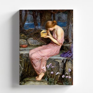 Psiche che apre la scatola d'oro di John William Waterhouse 1903 / Stampa artistica preraffaellita (B4963)