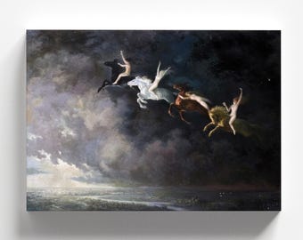 Sigh in a Storm (La Nuit de Walpurgis) by Constantin Nepo 1864 | Romantic Art Print (D0199)