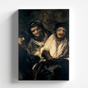 Von zwei Frauen verspotteter Mann aus &#39;The Black Paintings&#39; von Francisco Goya 1819-23 | Romantik Kunstdruck (B3900)
