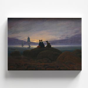 Wschód księżyca nad morzem Caspara Davida Friedricha 1822 | Romantyzm Sztuka Wydruku (B3973)