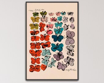 Happy Butterfly Day by Andy Warhol Poster Print | Butterfly Art, Butterfly Poster (B0572)