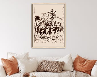 Vive la Paix! by Pablo Picasso Canvas Print | Group Dance Art, People Dancing Print (B8364)